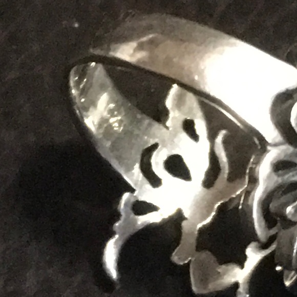 Sterling Silver Fairy Butterfly Cut Out Ring with hearts. Size 6.5 - Picture 4 of 5